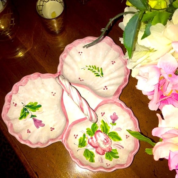 VINTAGE Italian Pottery Ceramic Decorative Serving Dish or Jewelry Tray - Picture 6 of 14